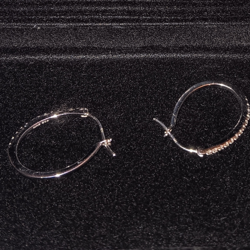 Sterling Silver And DIAMOND hoops.